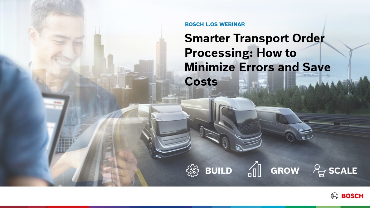Webinar title slide: Smarter-Transport-Order-Processing