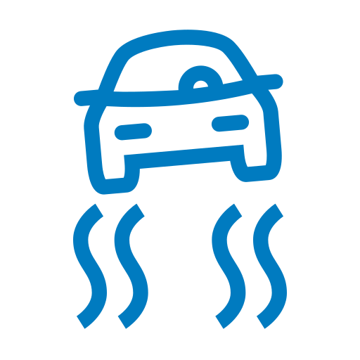 Icon with a car on a slippery road