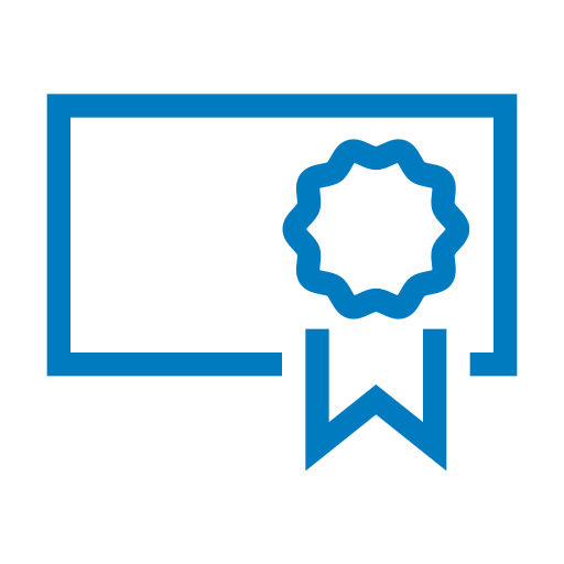 Icon showing a certificate