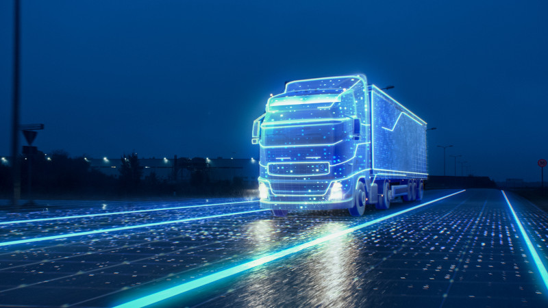 Truck on the road